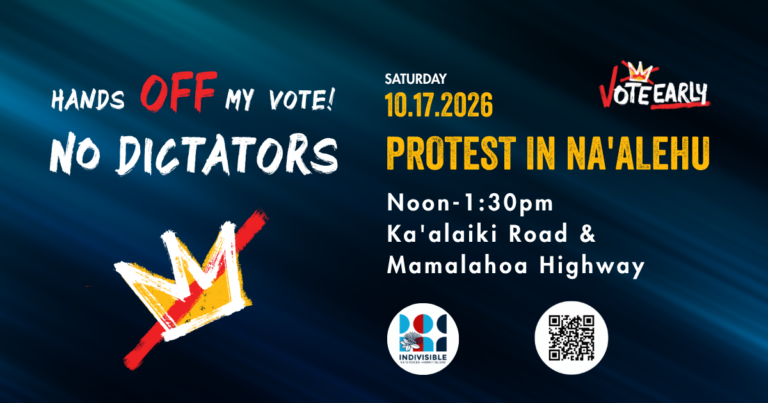 Hands Off My Vote - No Dictators! Protest in Na'alehu (Hawai'i Island)