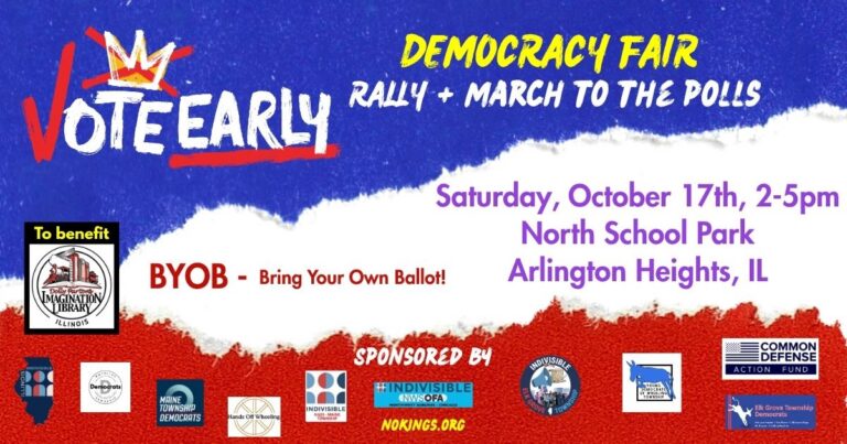 NO KINGS VOTE EARLY: Arlington Heights, Illinois