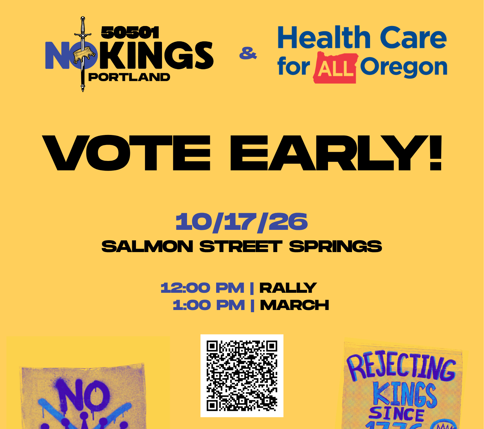 No Kings: Vote Early! Portland, Oregon