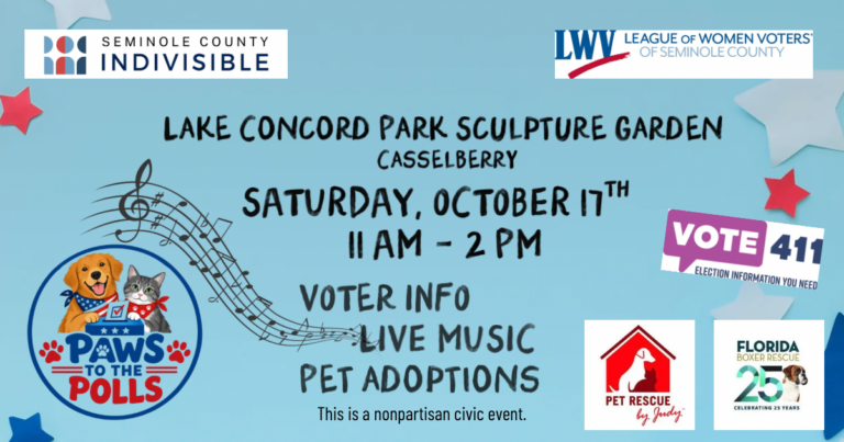 No Kings Vote Early: Lake Concord Park, Casselberry, FL