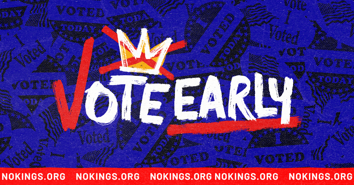 No Kings: Vote Early! Annandale, VA, I-495 Bridge Brigade