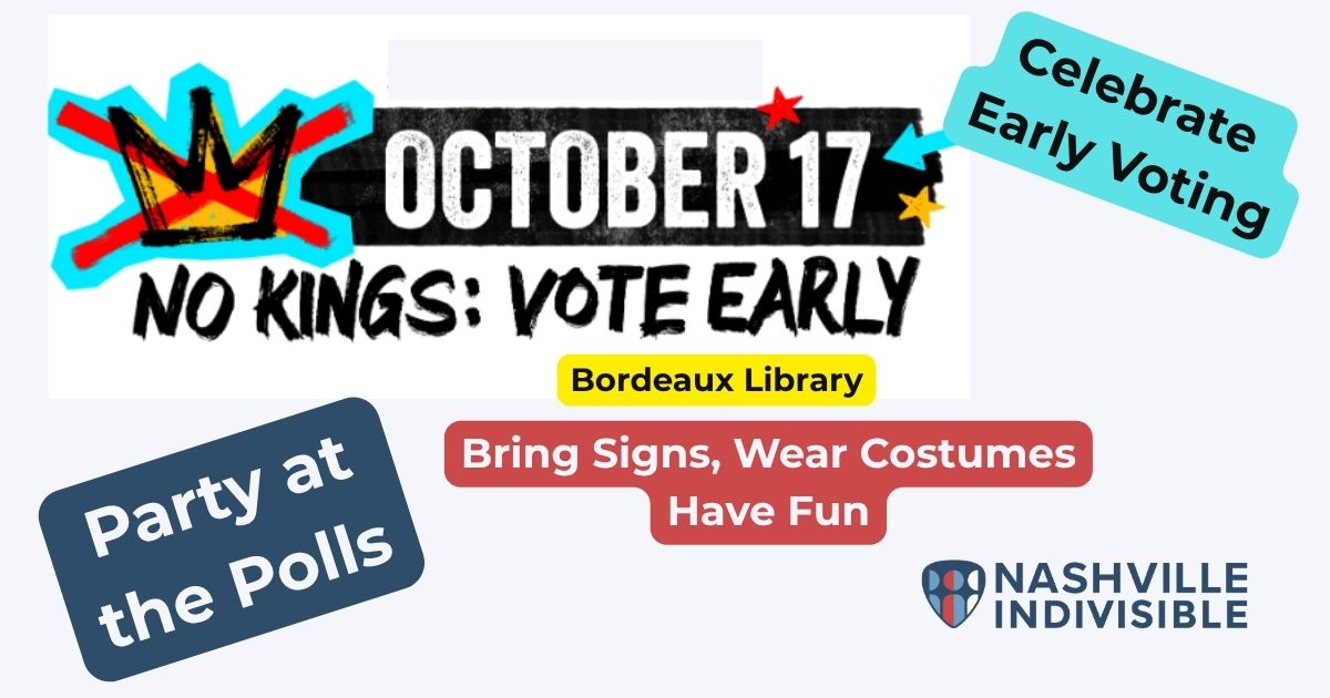 No Kings Early Vote - Bordeaux Library