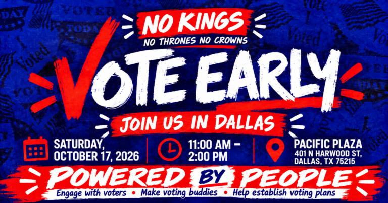 10/17 NO KINGS no thrones, no crowns VOTE EARLY